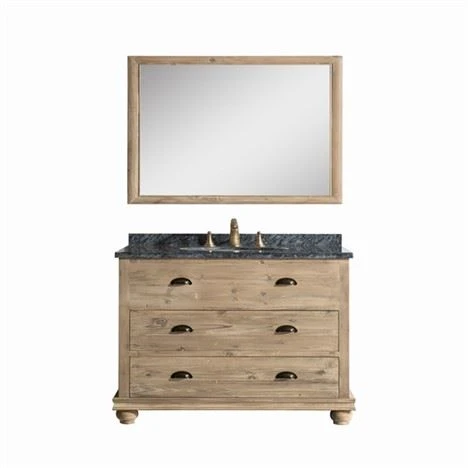 Mobile da bagno da terra in legno massello in stile anticato