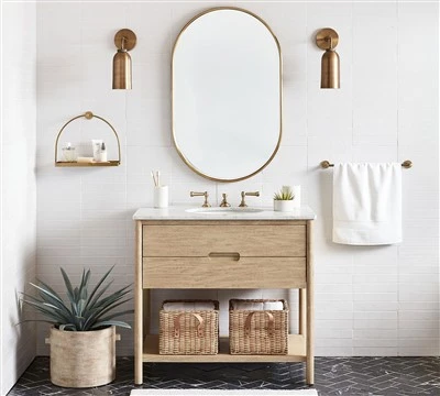 Mobile da bagno a pavimento con lavabo singolo e un cassetto